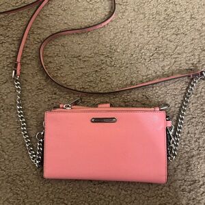 Rebecca Minkoff Pink Crossbody Bag with Silver Chain
